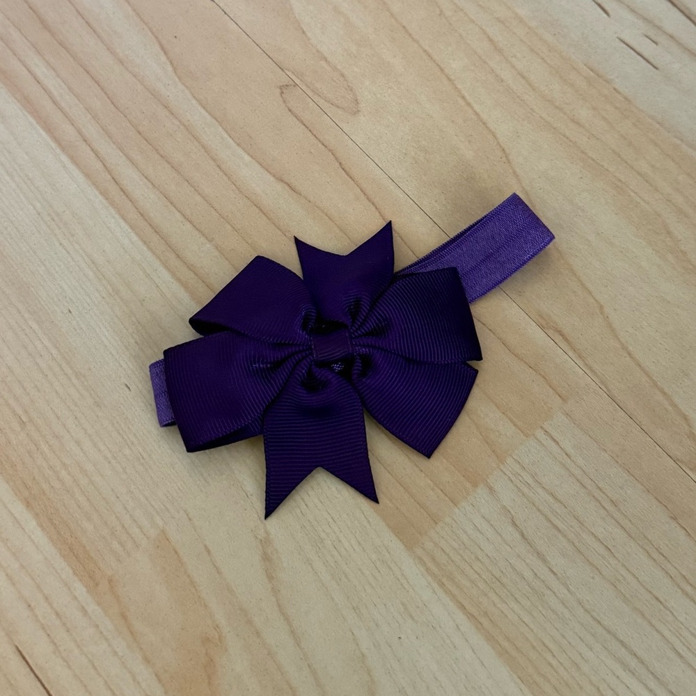 Purple grosgrain bow headband